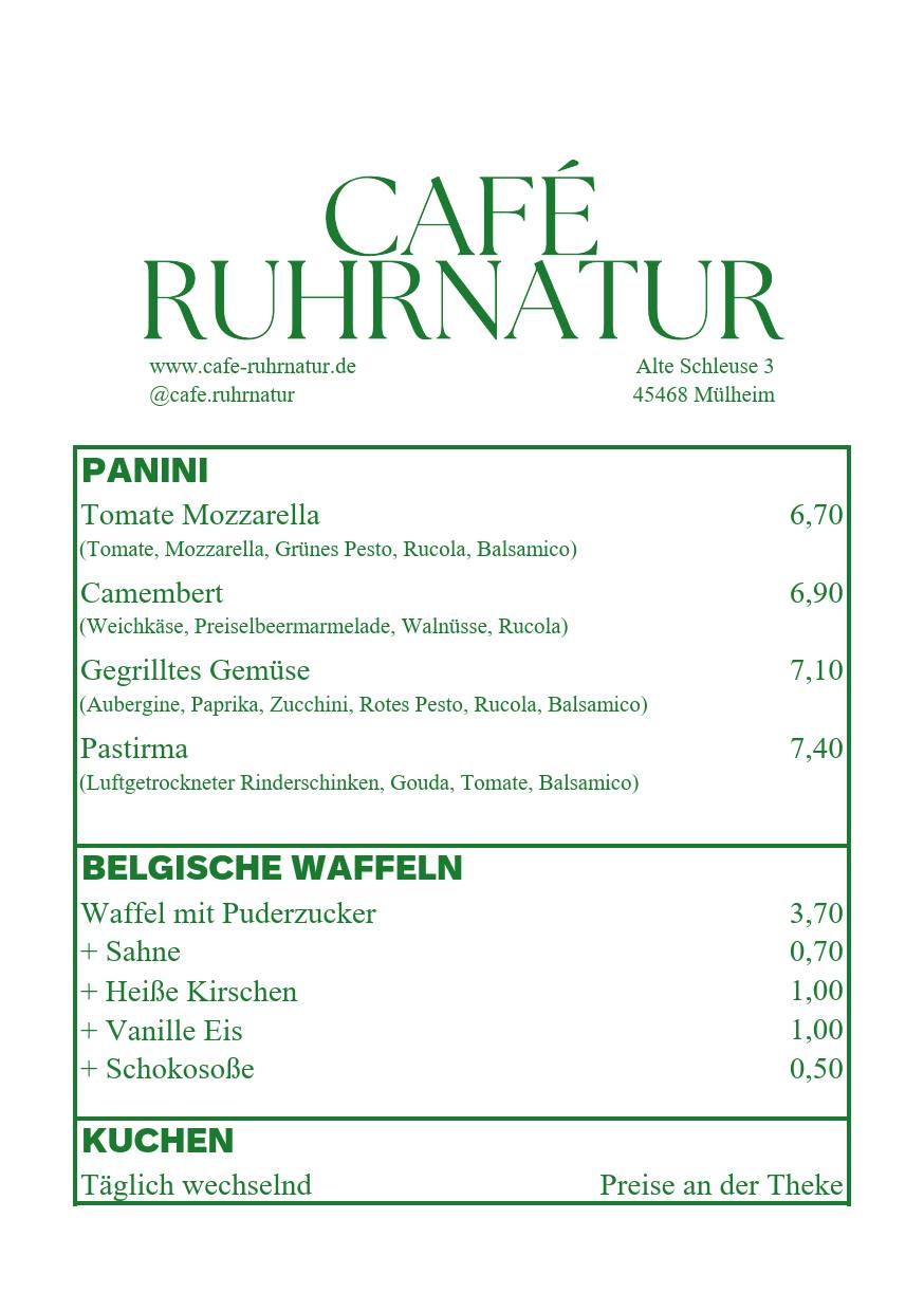 Café Ruhrnatur меню