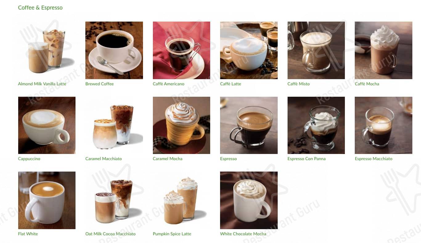Starbucks Rothwell меню