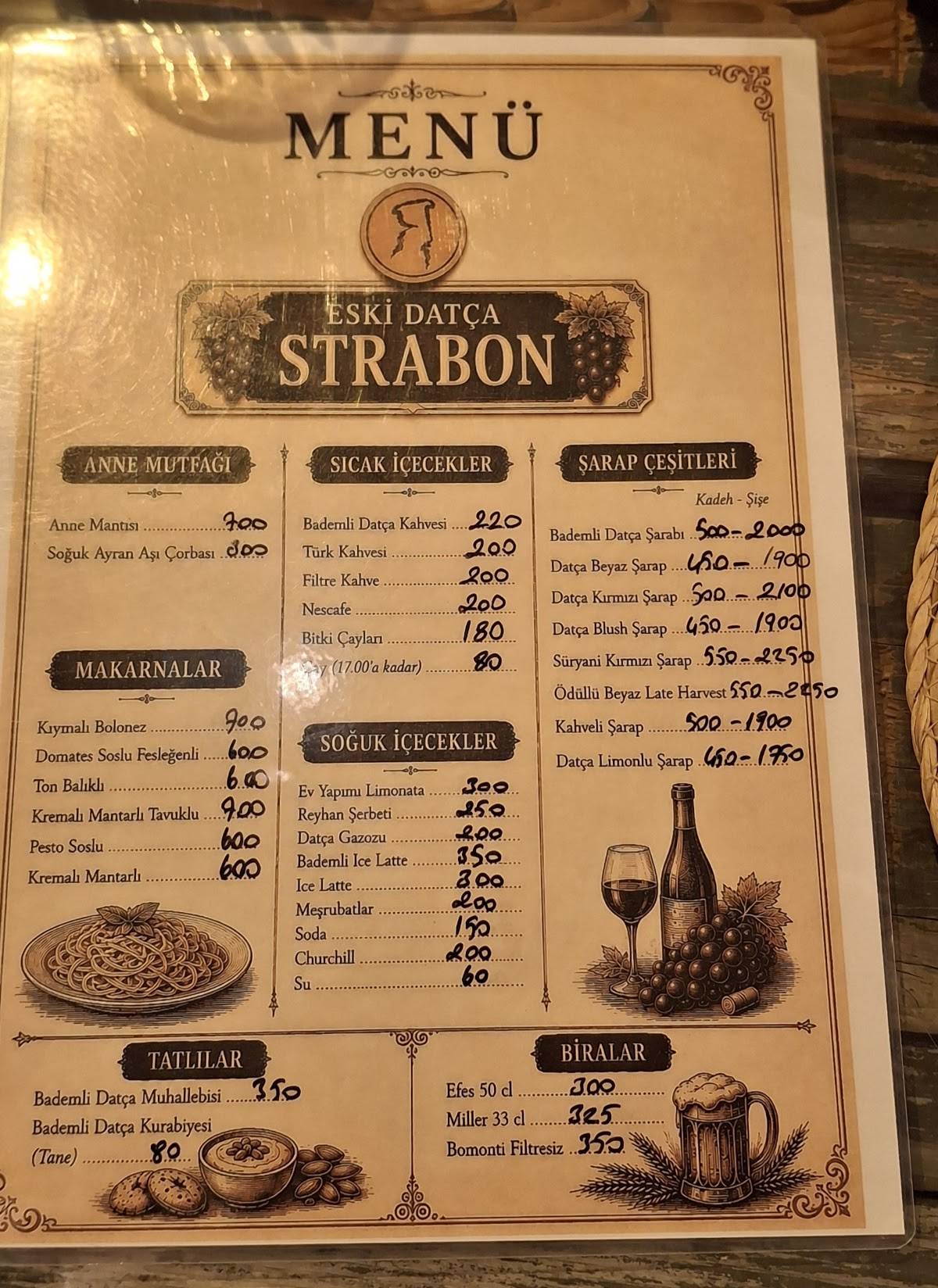 Strabon Eski Datça меню