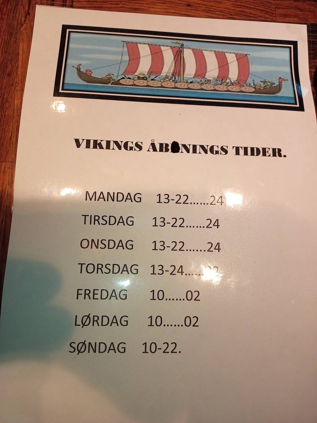 Cafe Viking. меню