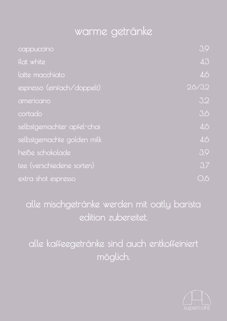 supercafé меню