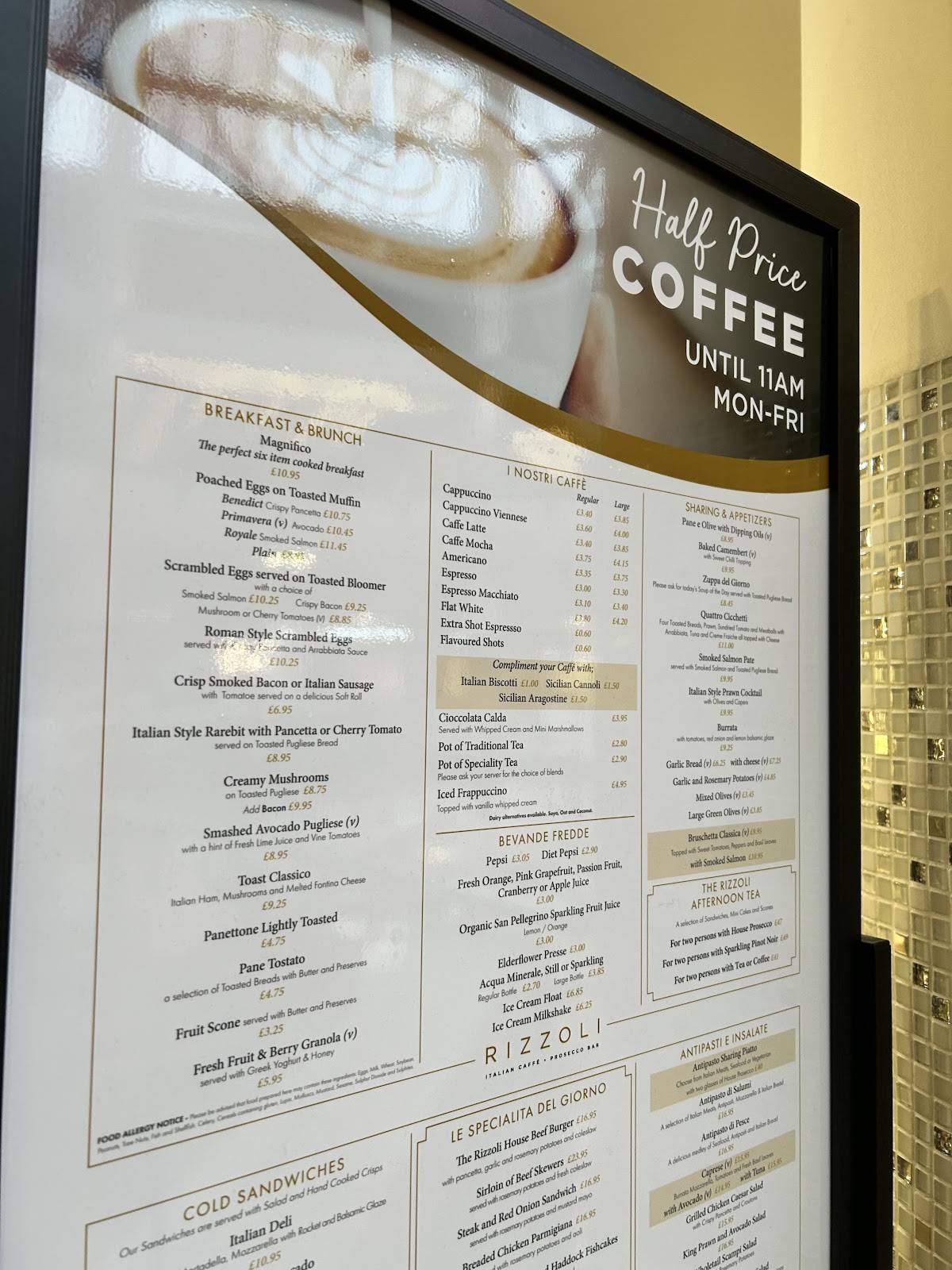 Caffe Rizzoli меню