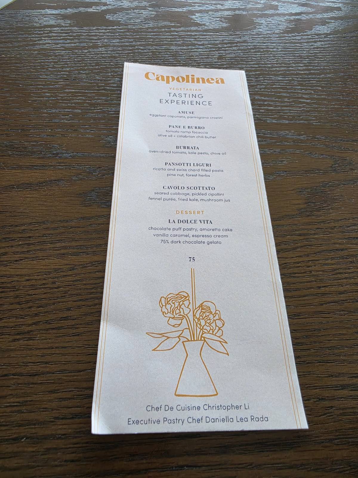Capolinea меню