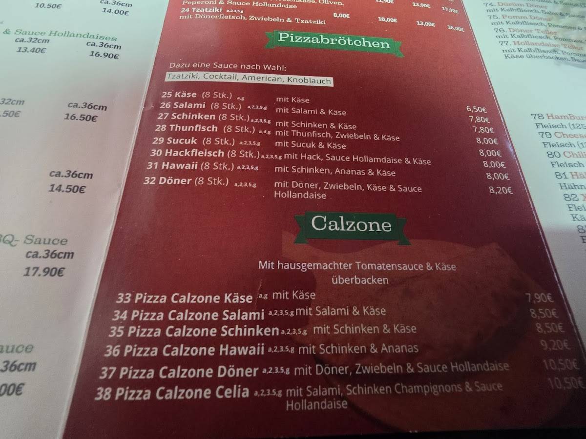 Celia Pizza меню