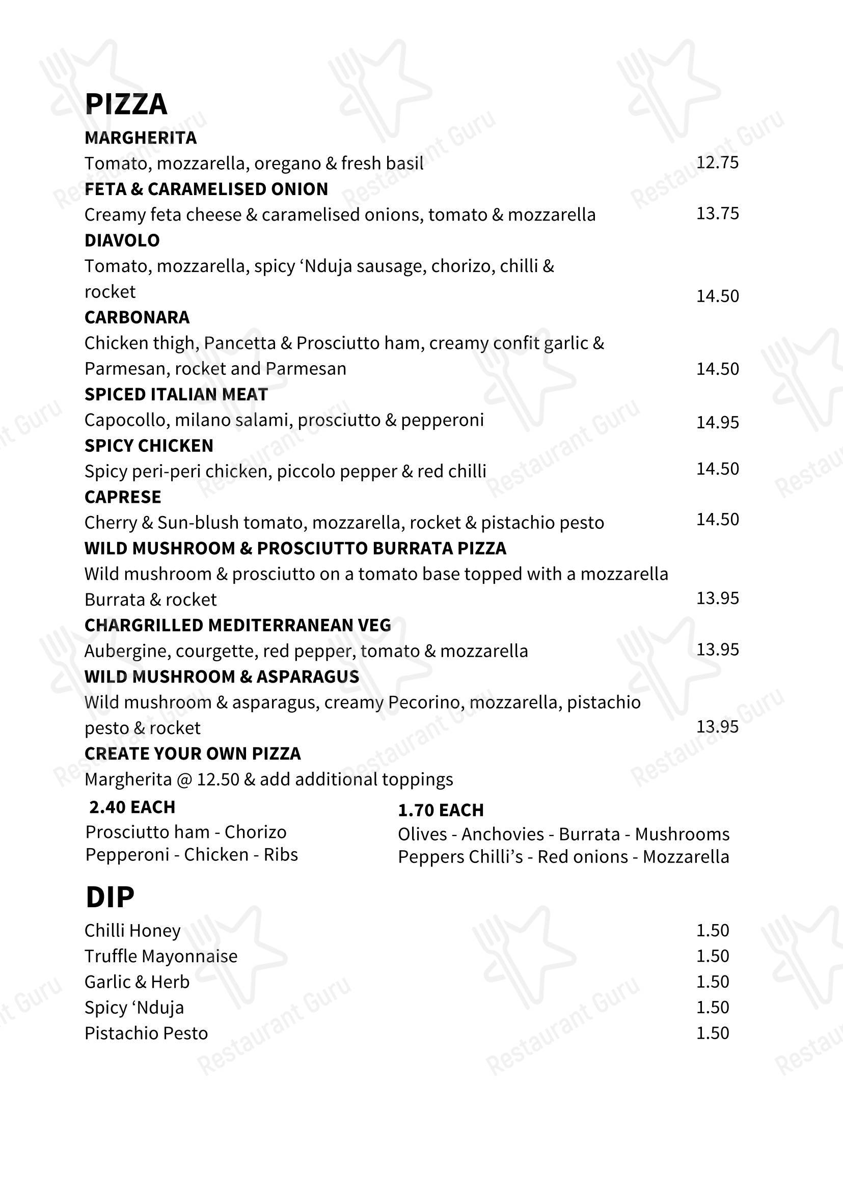 Меню напитков ресторана Cenetta в Рочдейле