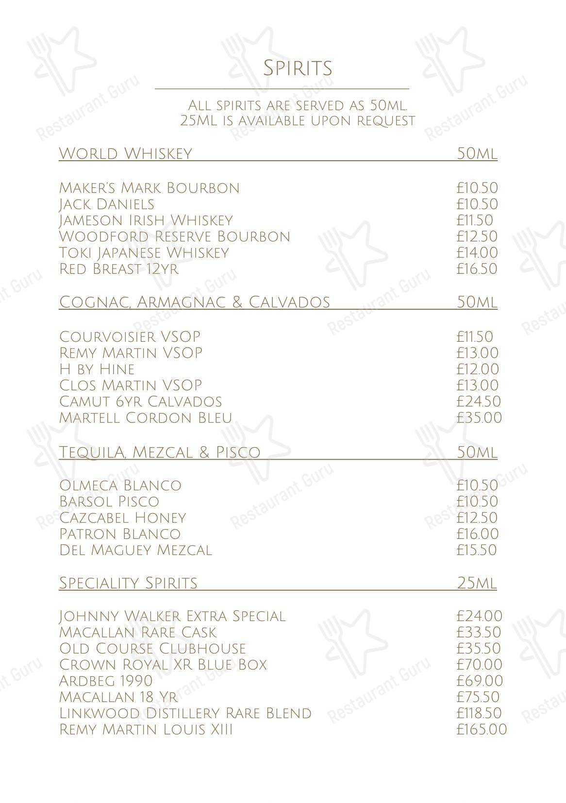 Takeaway Menu ресторана Cheals