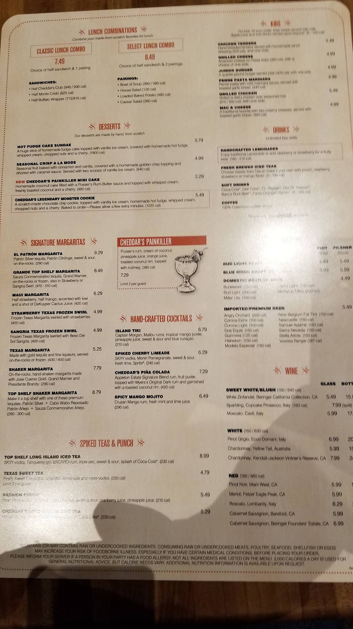 Cheddar's Scratch Kitchen меню