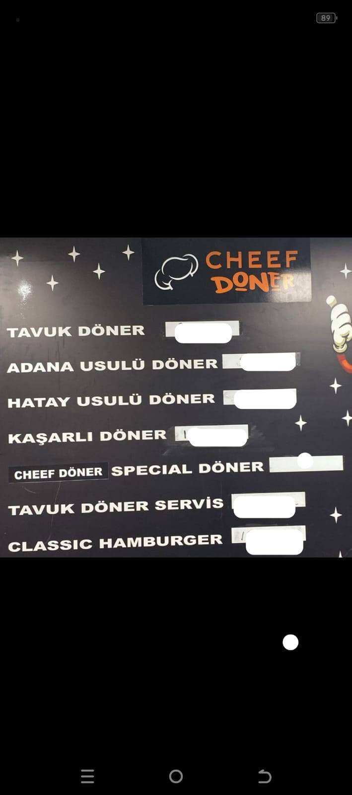 Cheef alakart döner меню