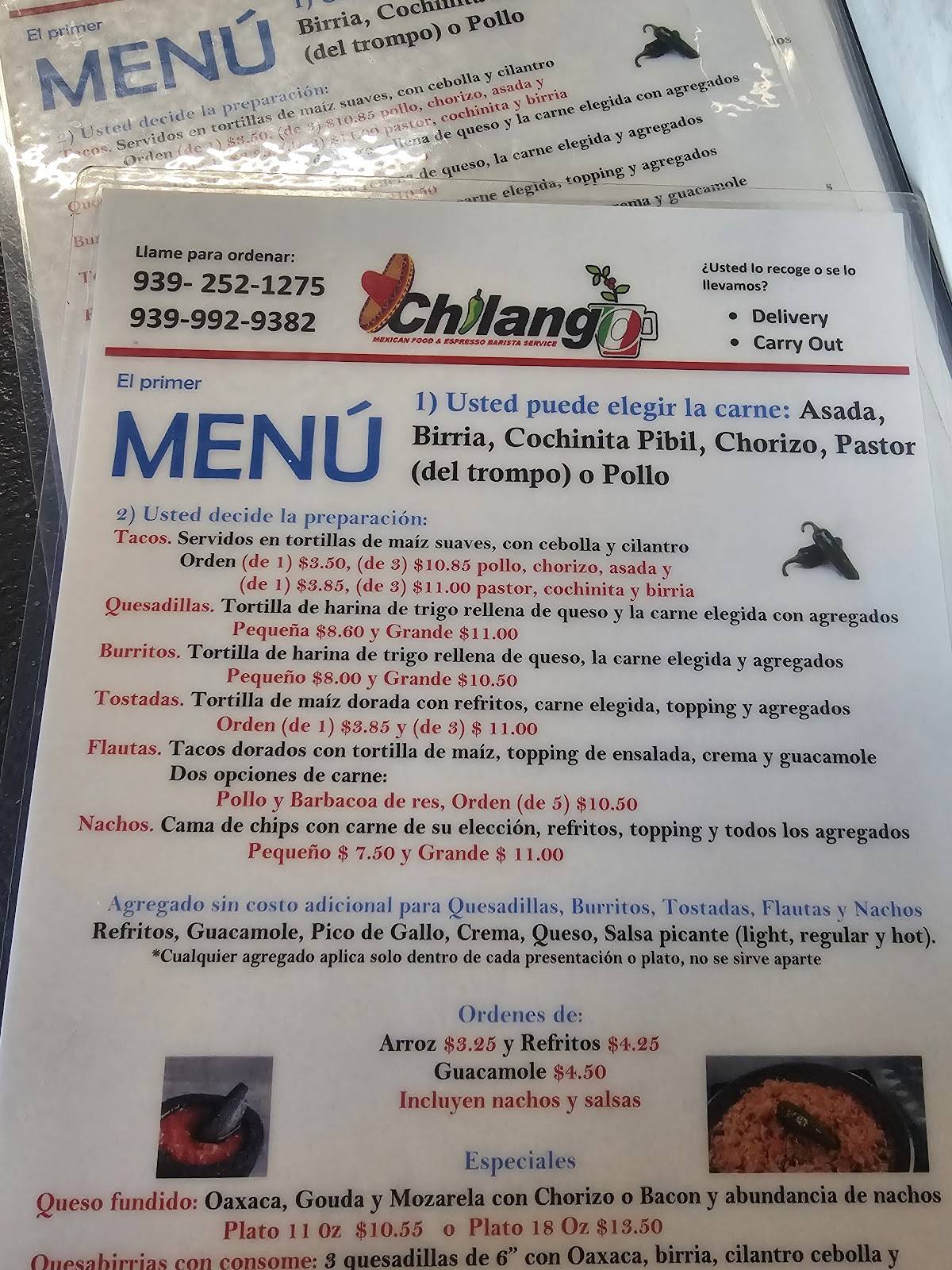 Chilango меню