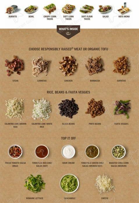 Chipotle Mexican Grill меню