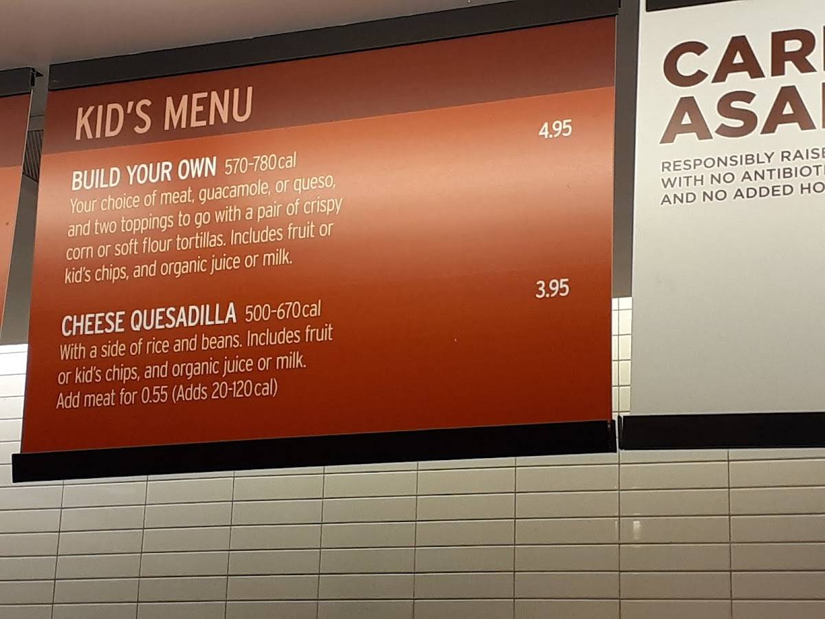 Chipotle Mexican Grill меню