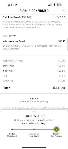 Chipotle Mexican Grill меню