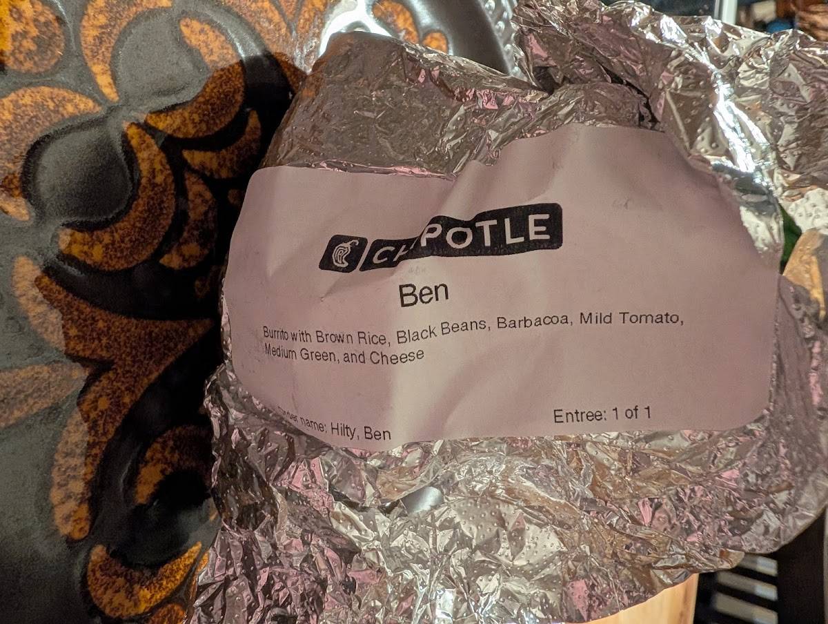 Chipotle Mexican Grill меню