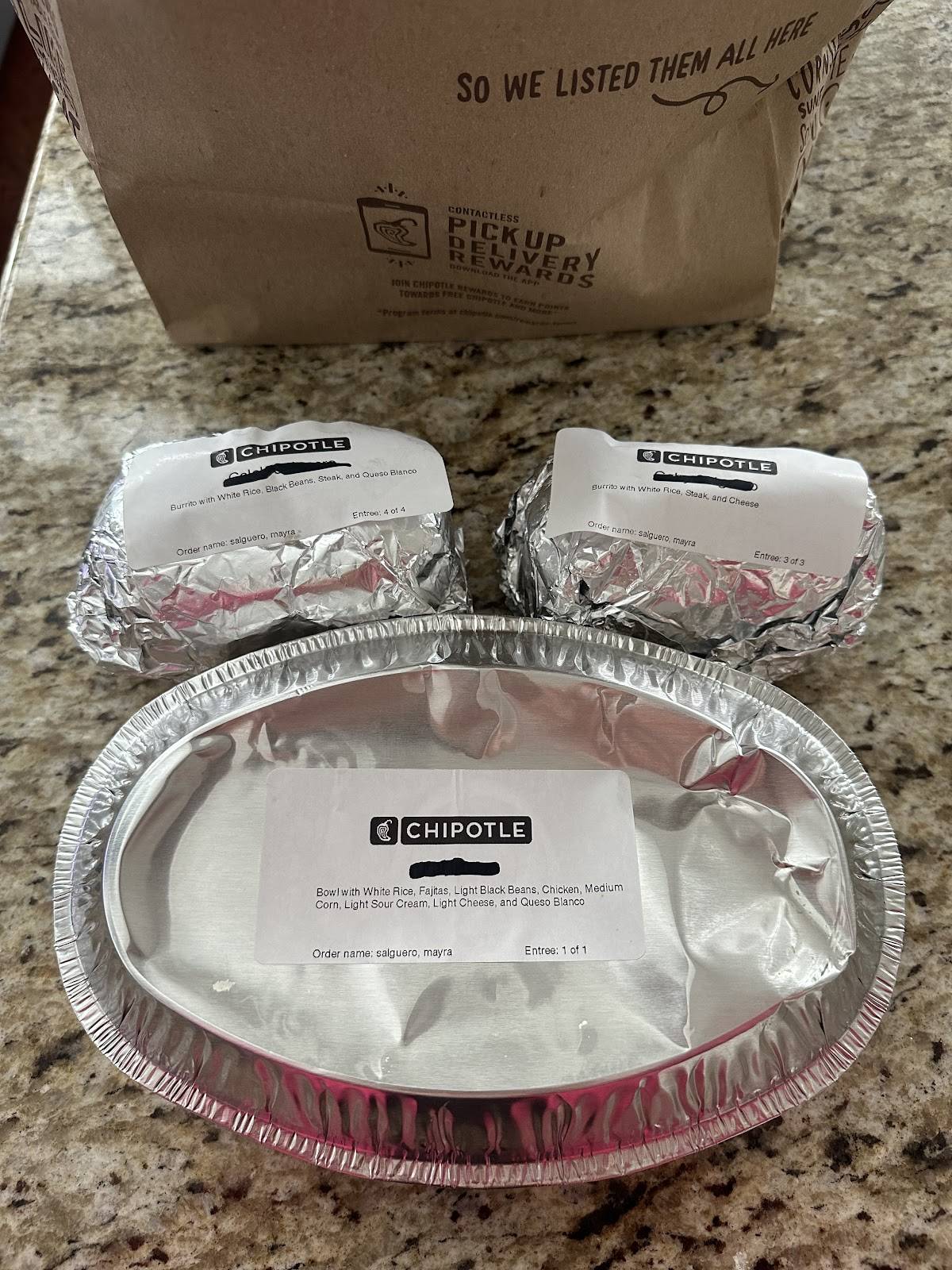 Chipotle Mexican Grill меню