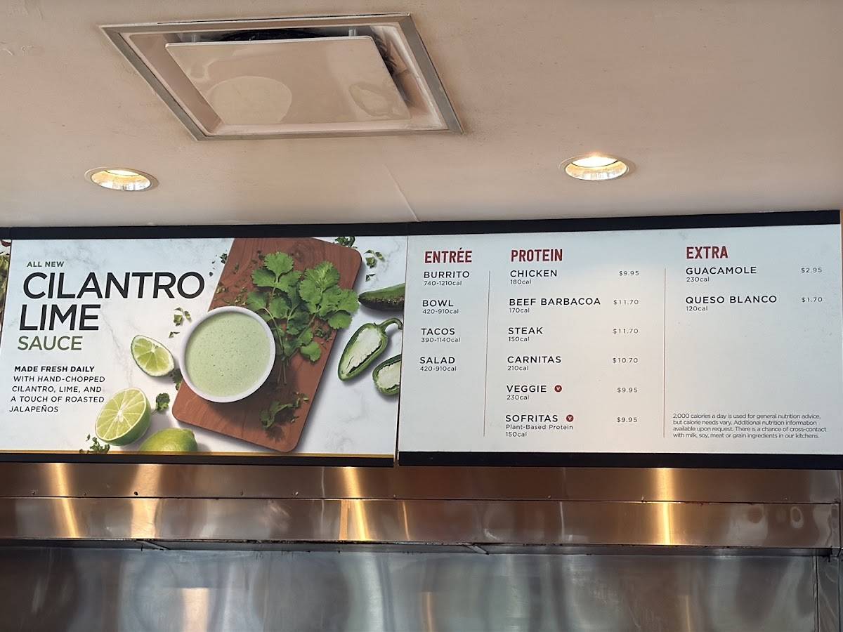Chipotle Mexican Grill меню
