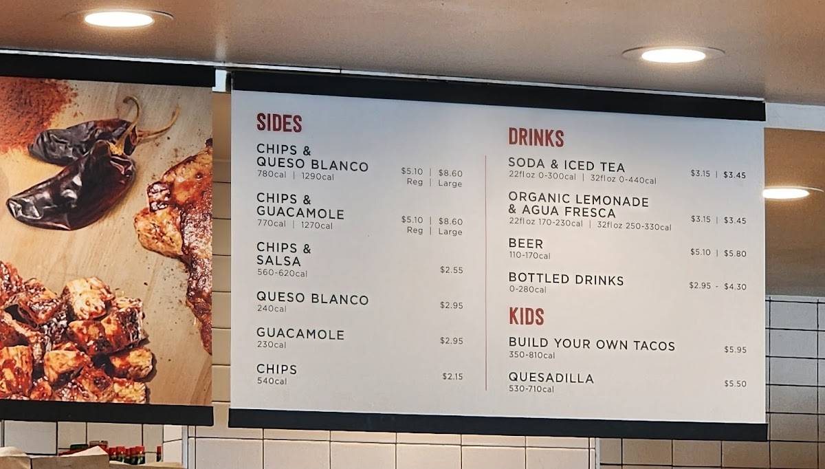 Chipotle Mexican Grill меню