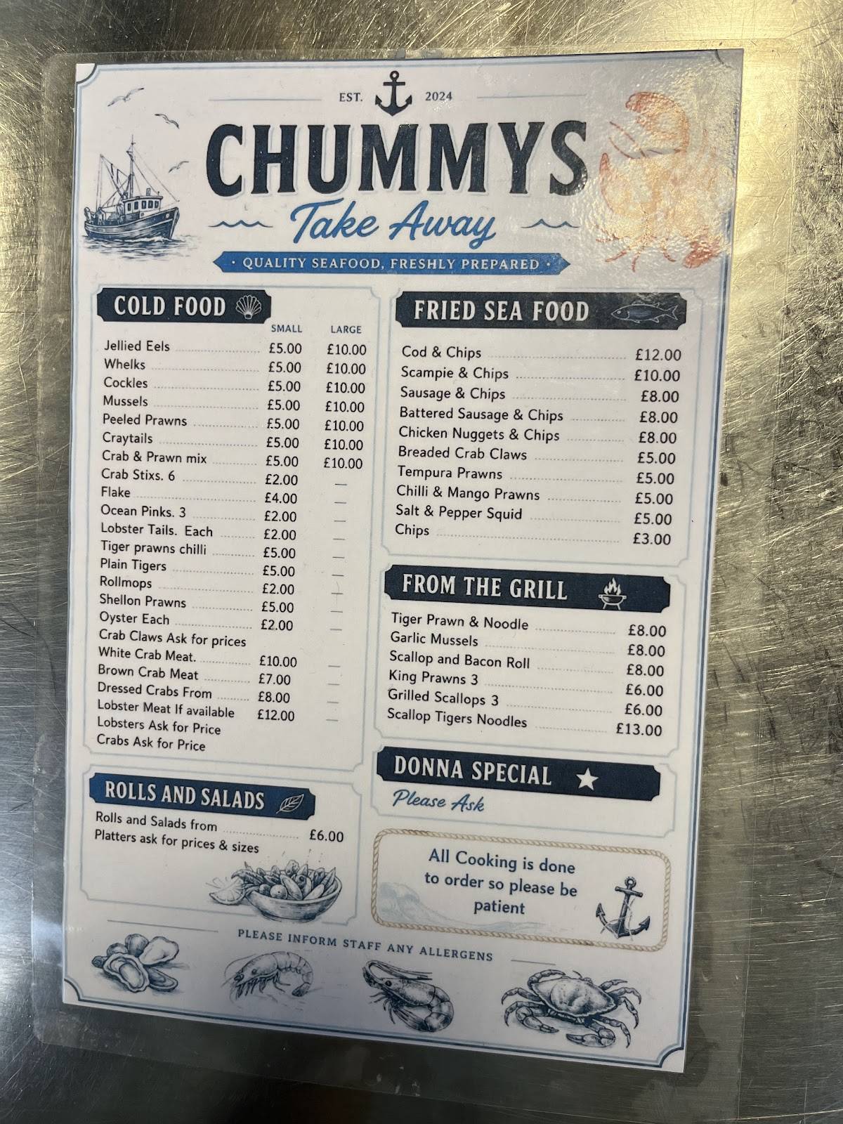 Chummys меню
