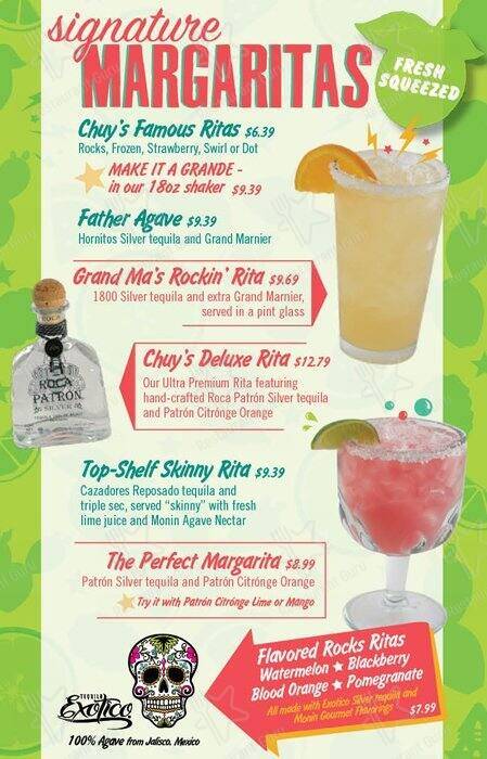 Chuy's меню