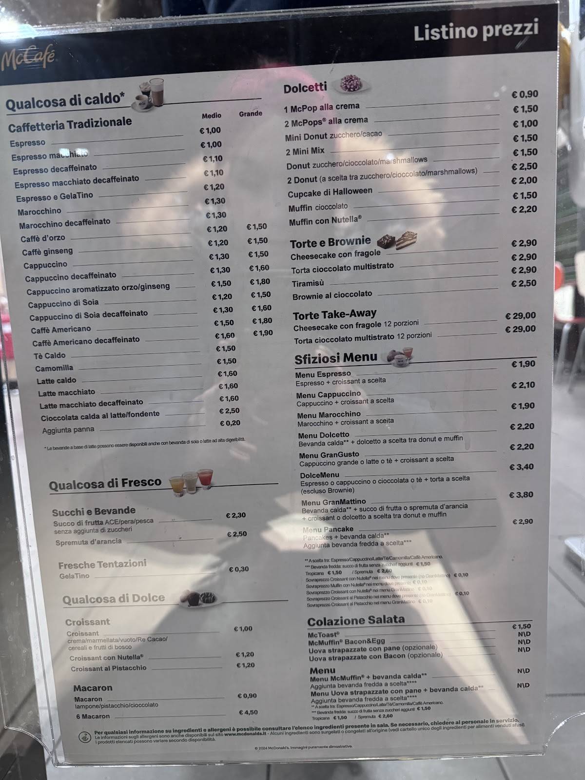 McDonald's меню