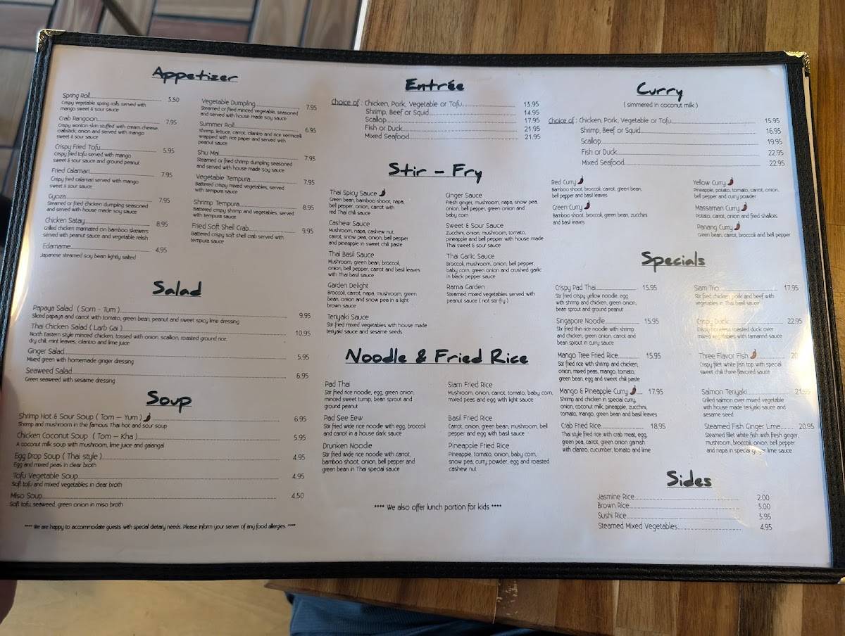 Mango Tree Thai & Sushi меню