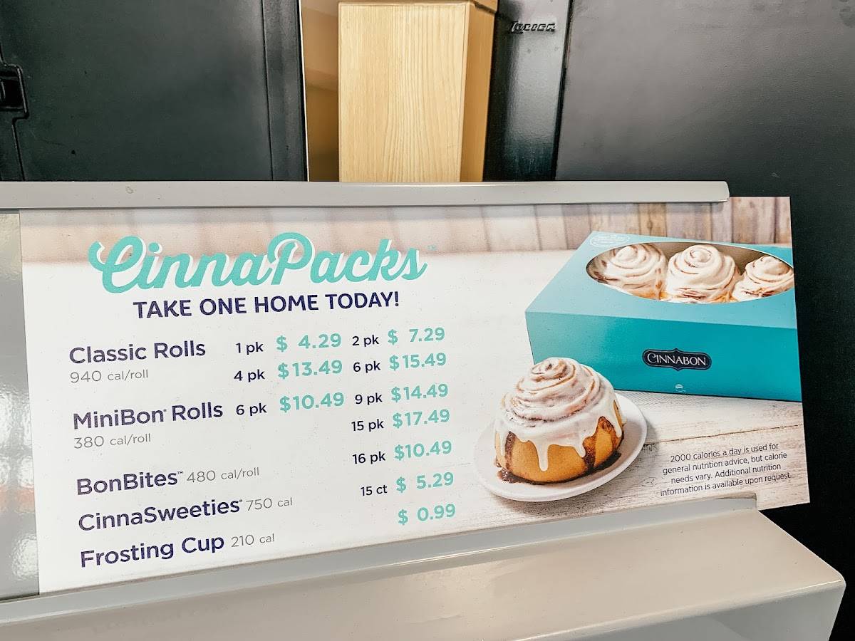 Cinnabon меню