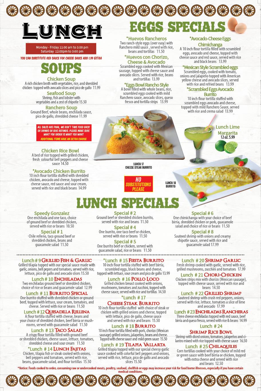 Don Ramon Mexican Restaurant меню