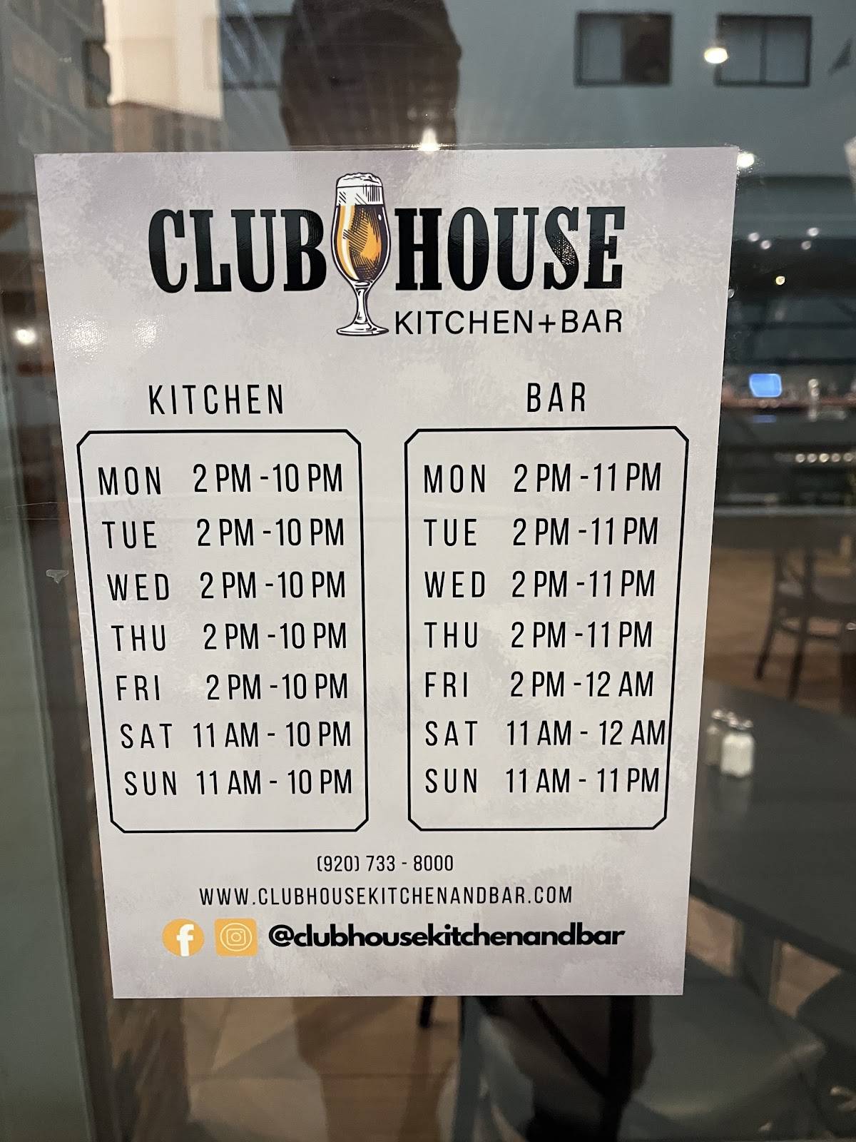 Clubhouse Kitchen & Bar меню