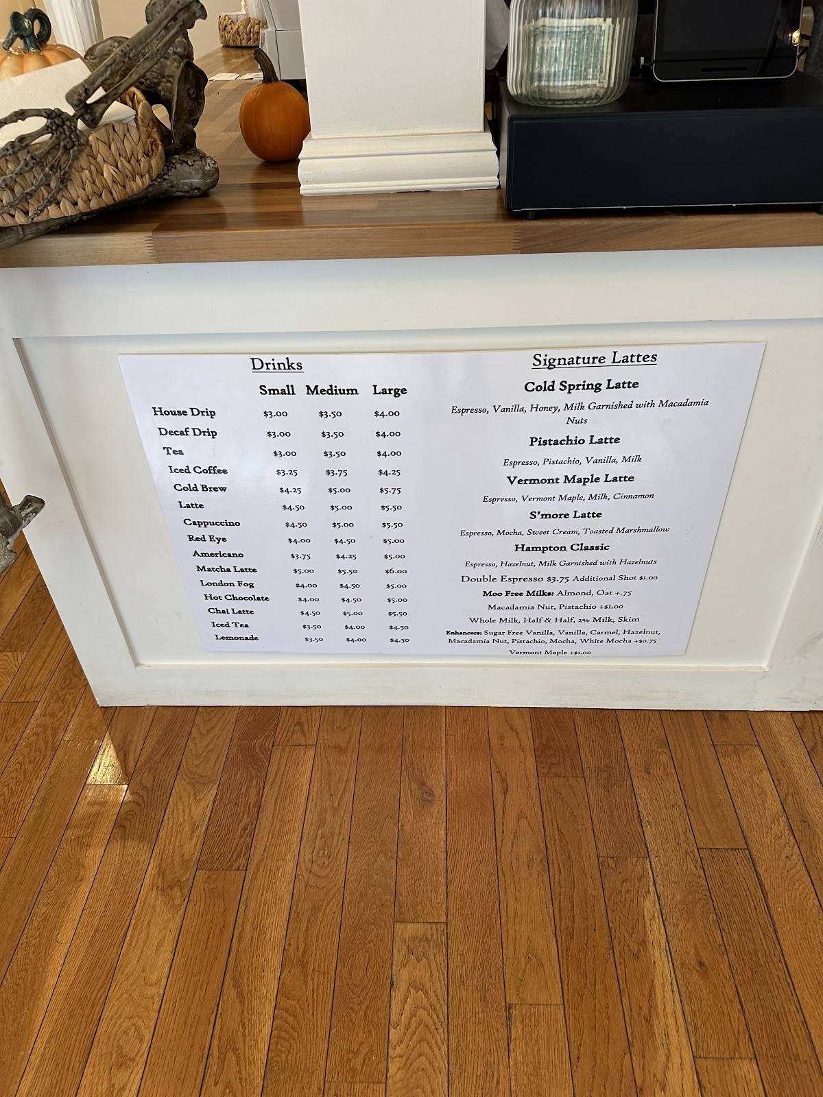 Cold Spring Harbor Cafe меню