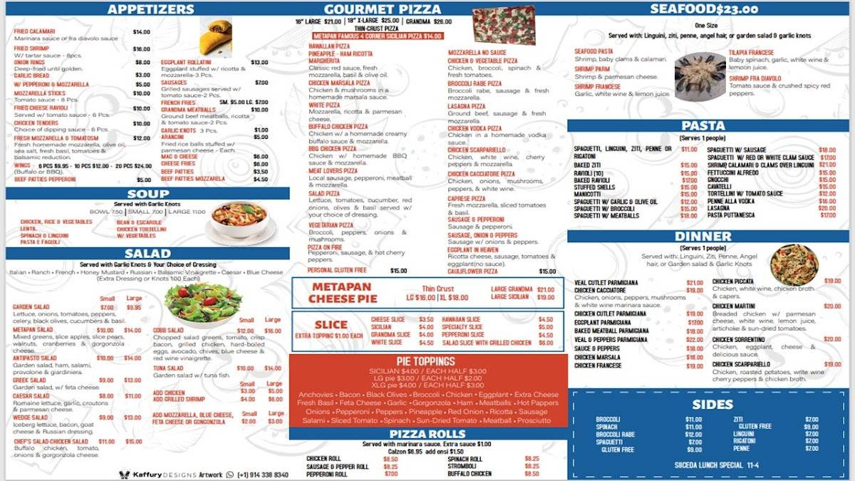 Comida Centro Americana Metapan Restaurant меню