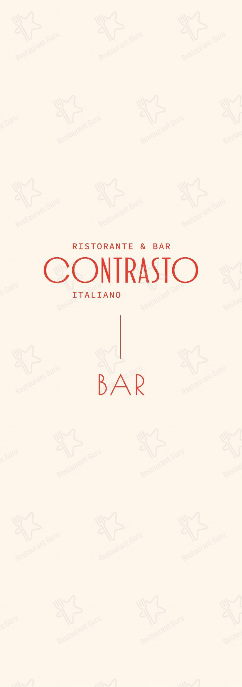 Меню для посетителей ресторана Contrasto