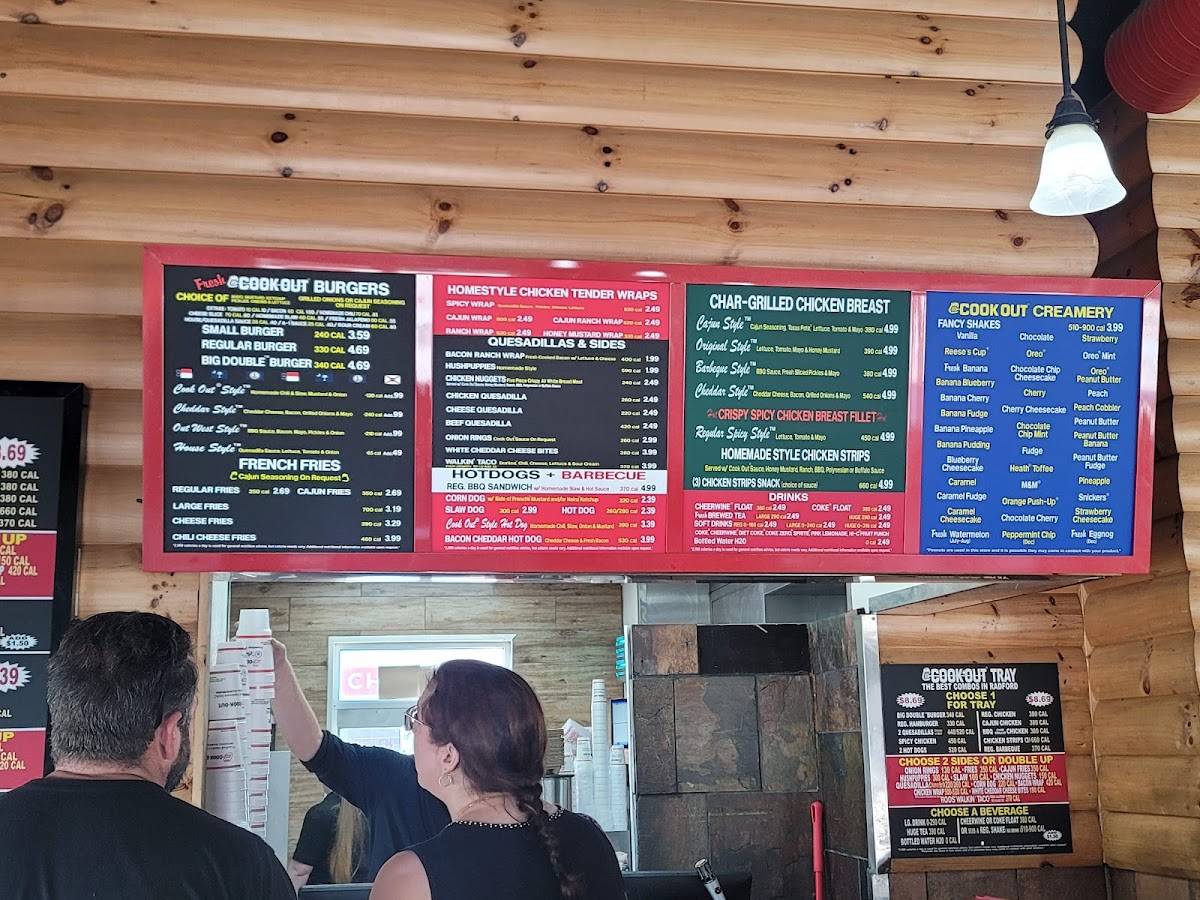 Cook Out меню