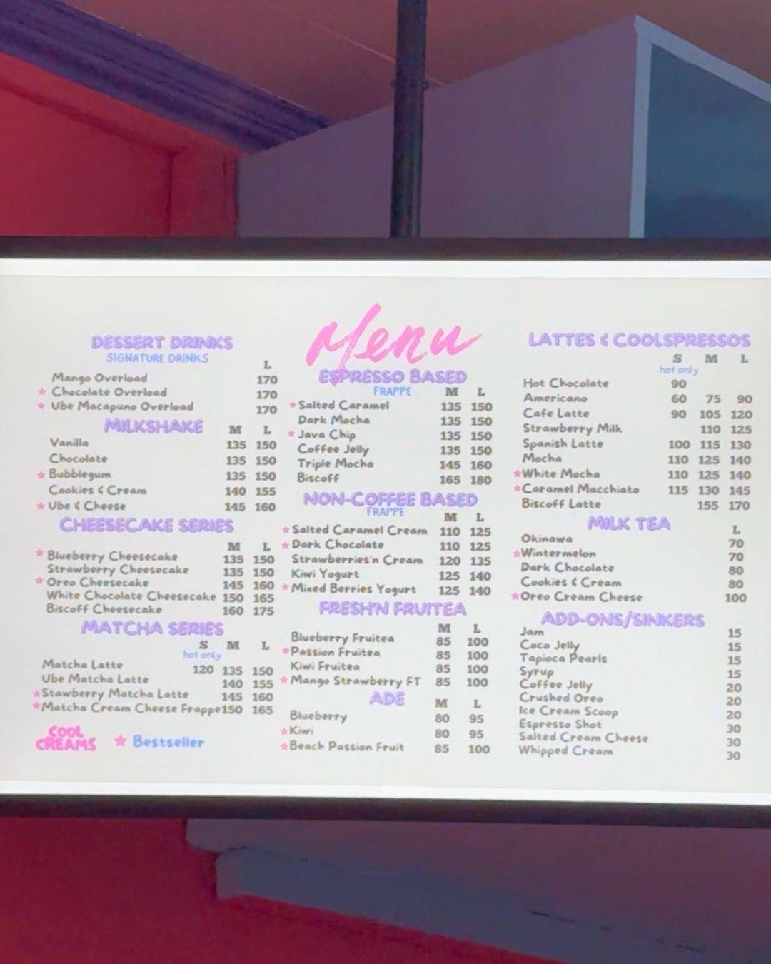 Cool Creams Cafe меню