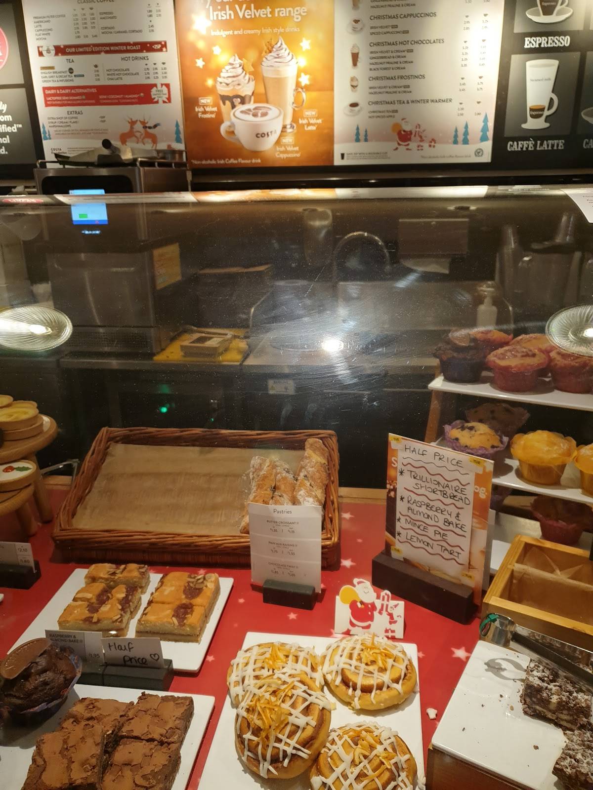 Costa Coffee меню