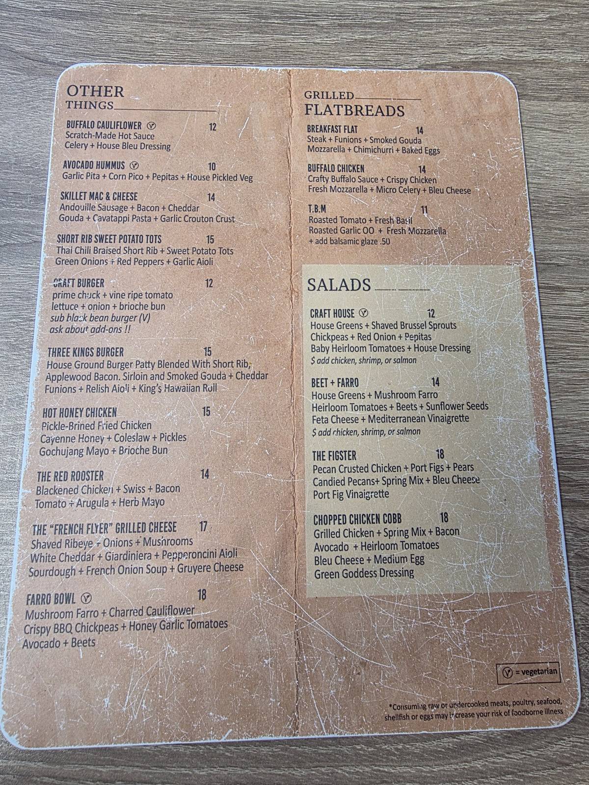 Craft Street Kitchen меню