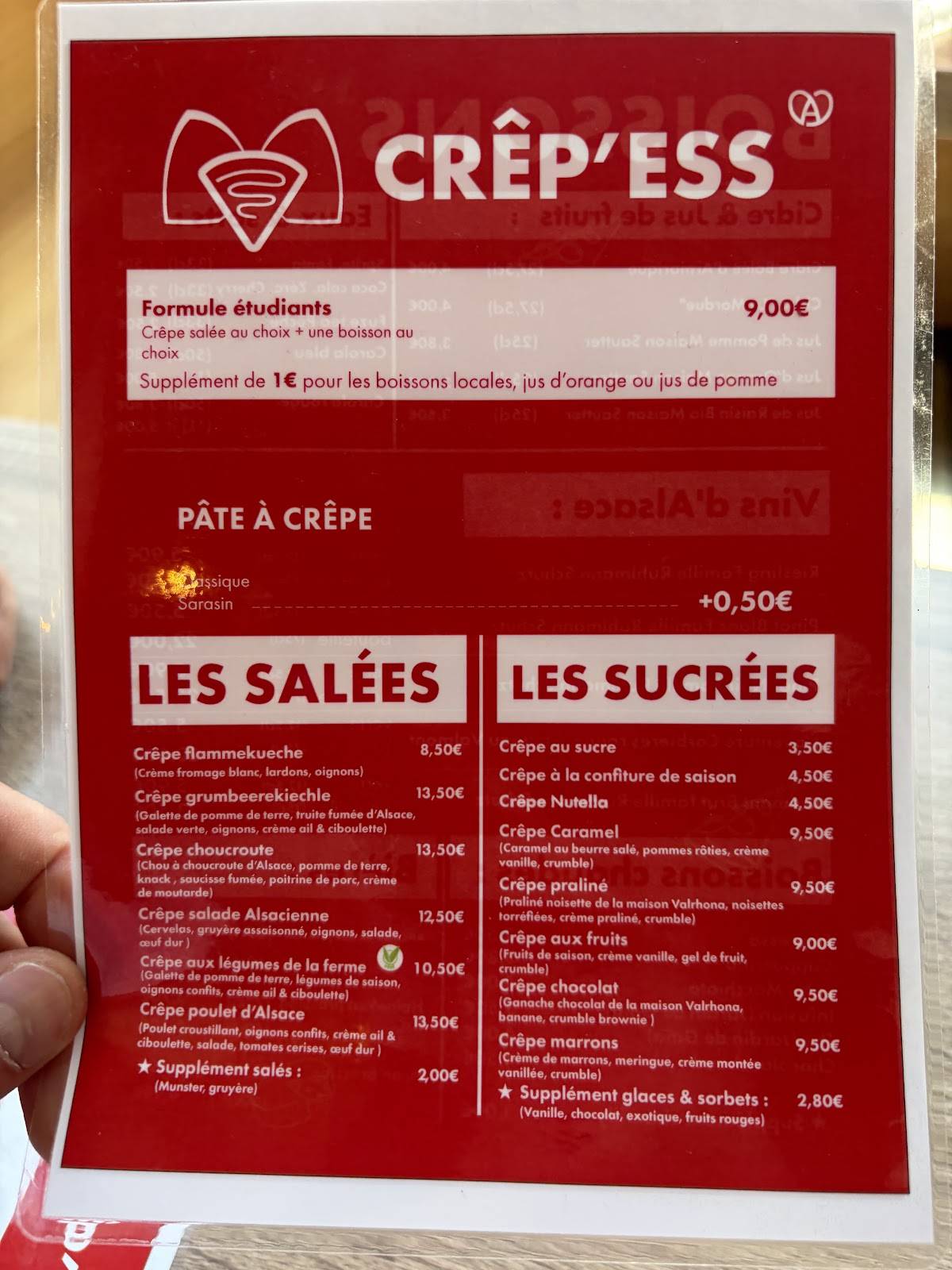 Crêp’ess меню