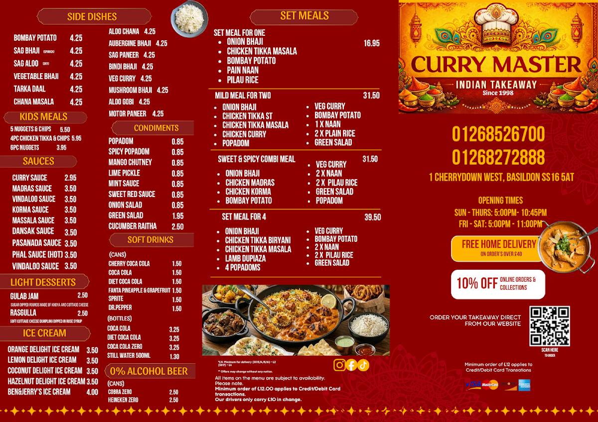 Curry Master Indian Takeaway меню