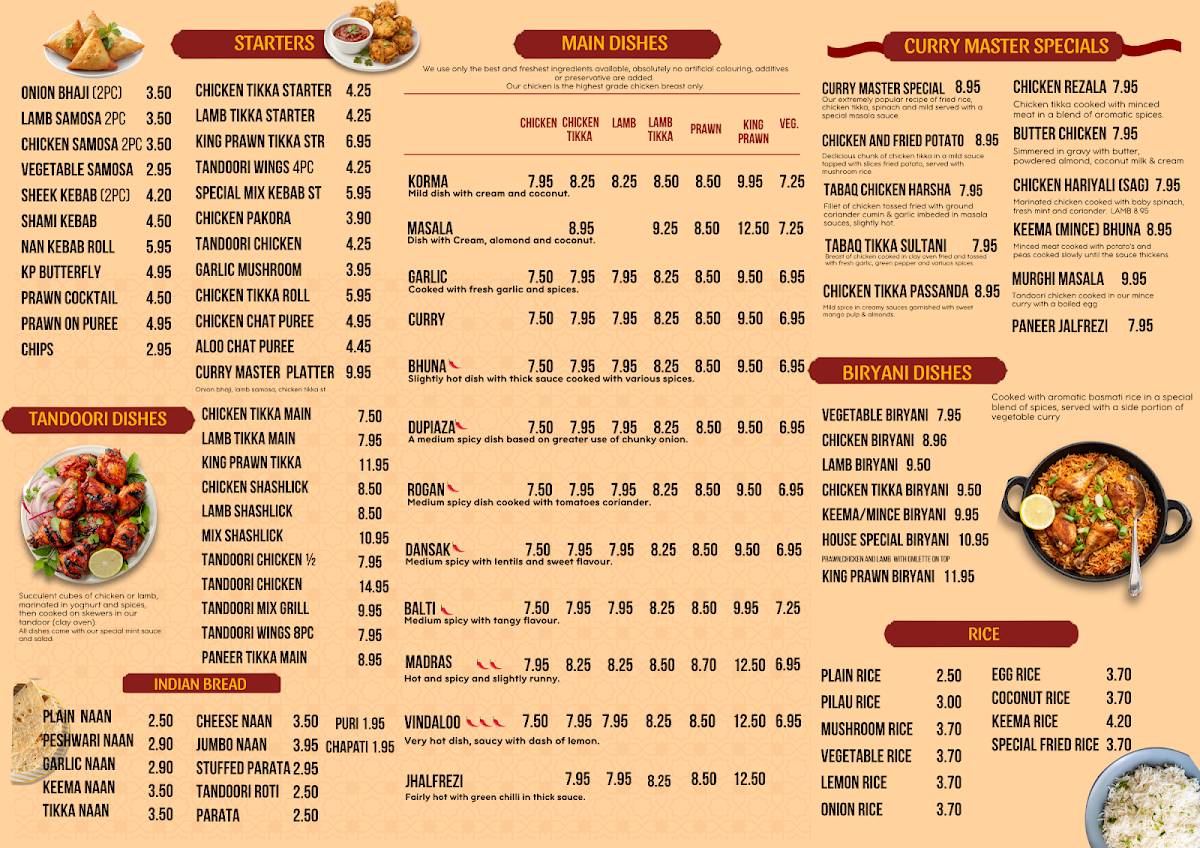 Curry Master Indian Takeaway меню