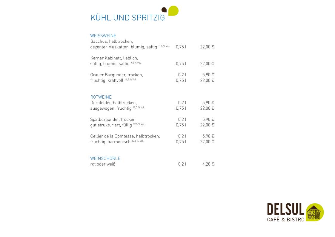 DELSUL - Café & Bistro меню