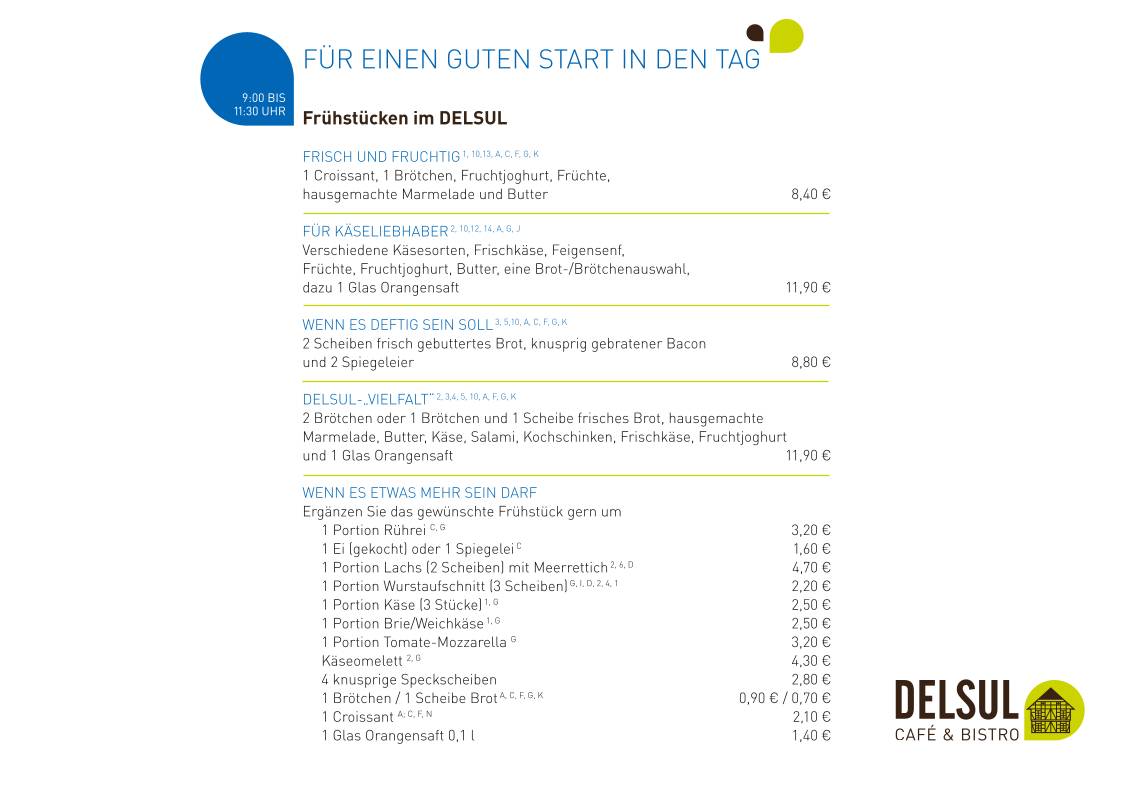 DELSUL - Café & Bistro меню