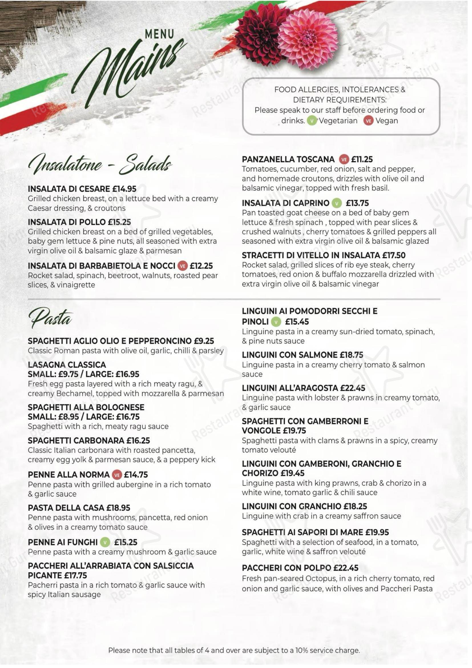 Меню Dalia’s Bistro - еда и напитки