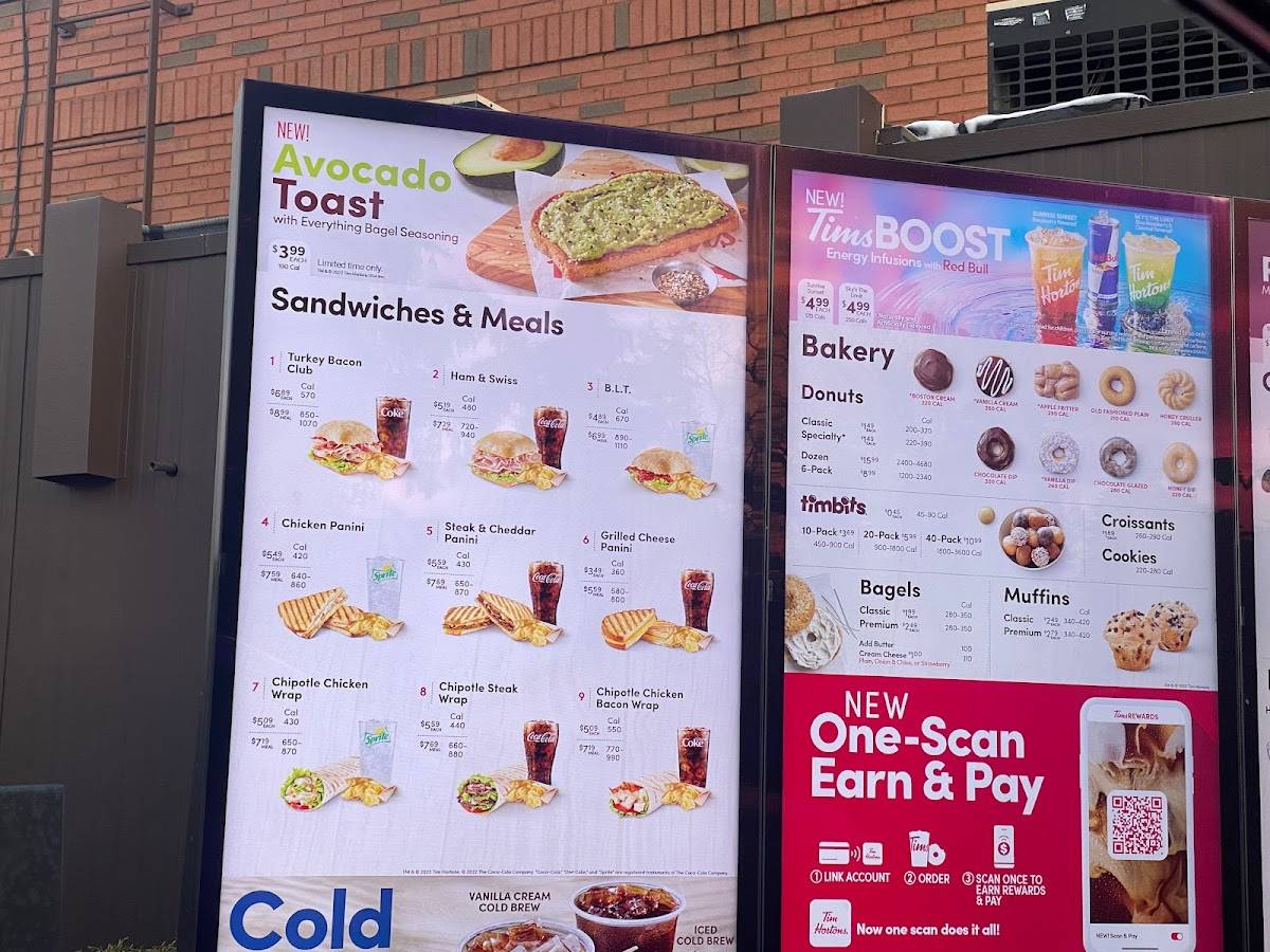 Tim Hortons меню