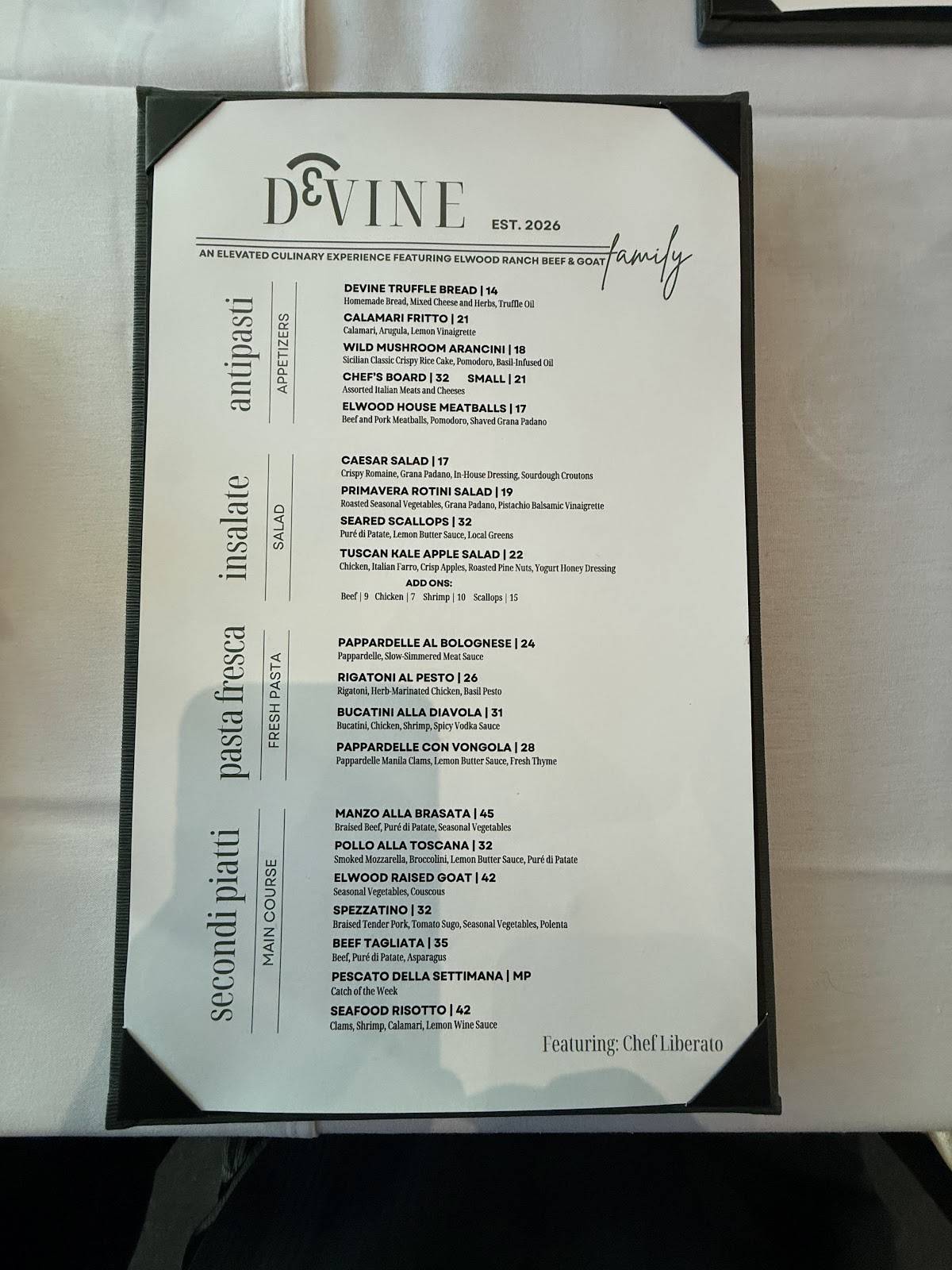 DeVINE меню