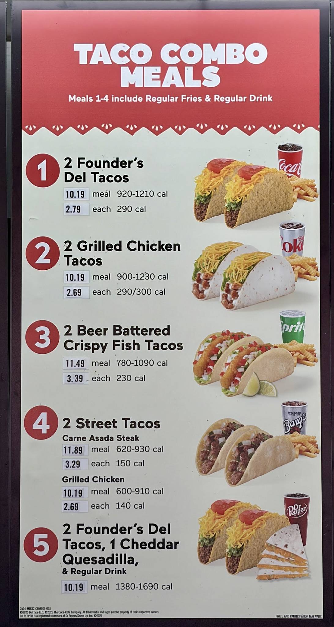 Del Taco меню