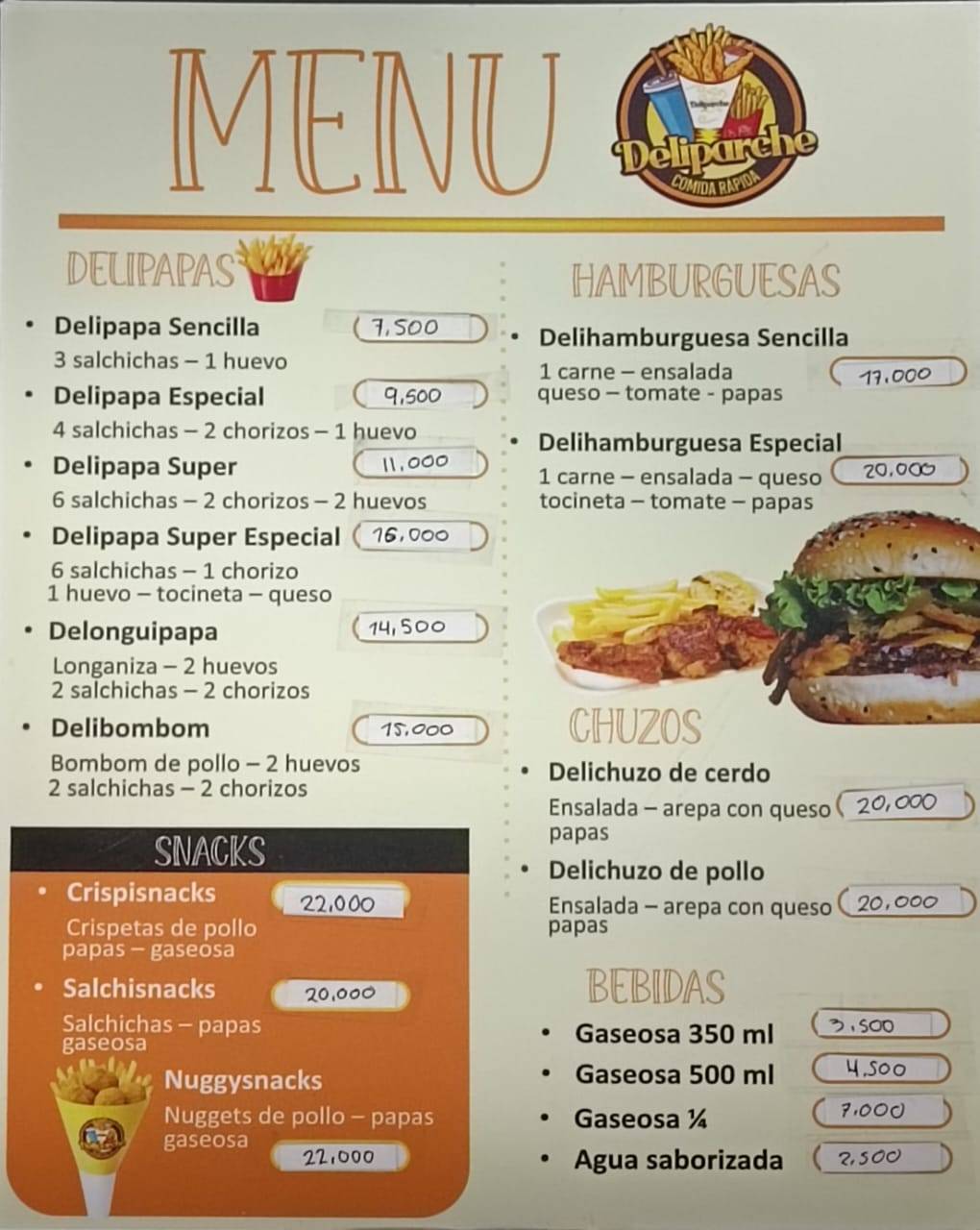 Deliparche меню