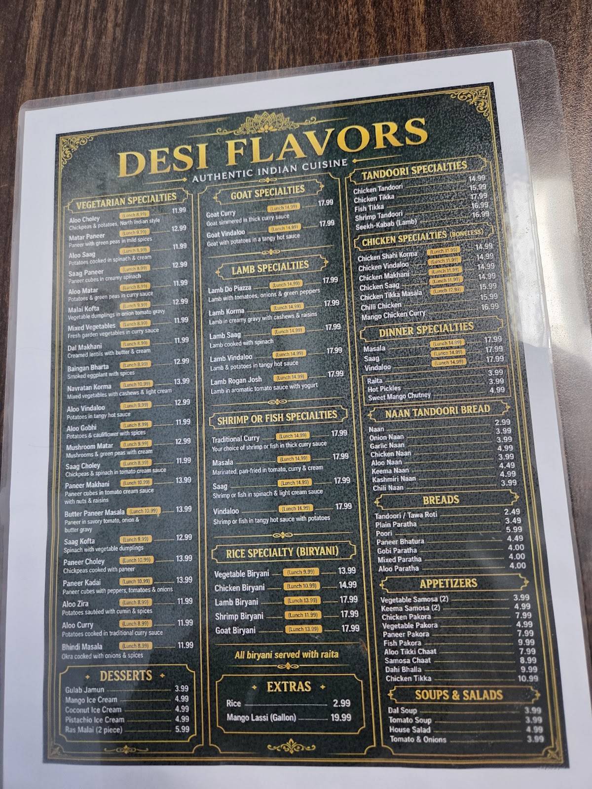 Desi Flavors меню