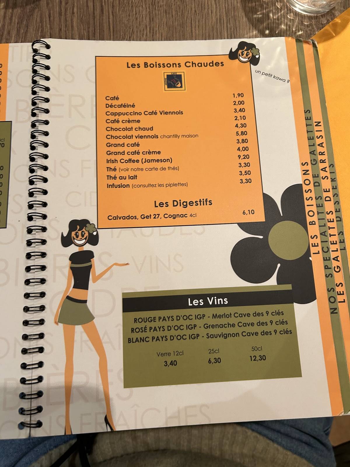 Creperie les Piplettes меню