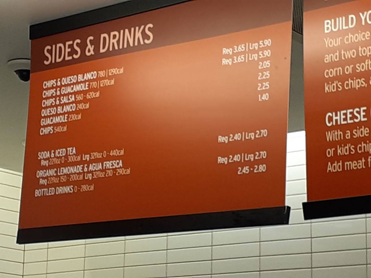 Chipotle Mexican Grill меню