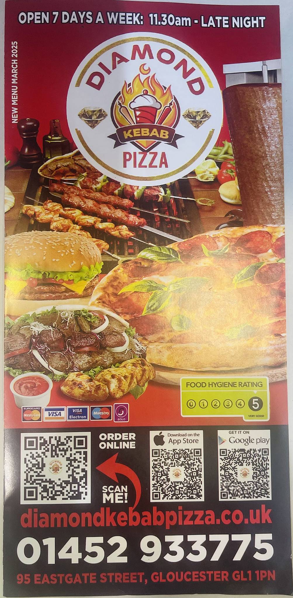 Diamond Kebab & Pizza меню