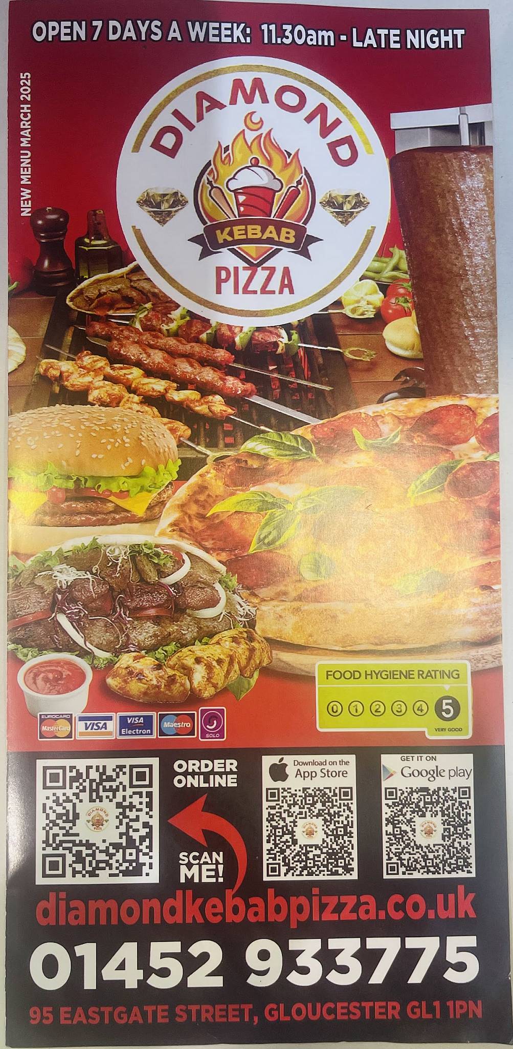 Diamond Kebab & Pizza меню