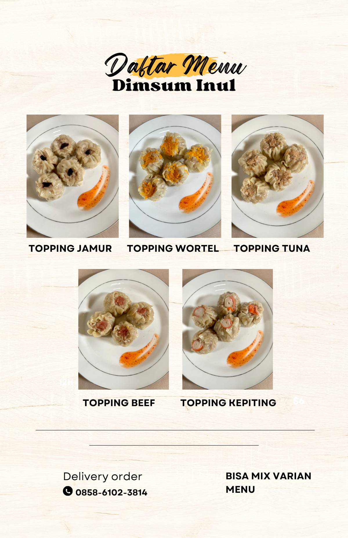 Dimsum Inul меню